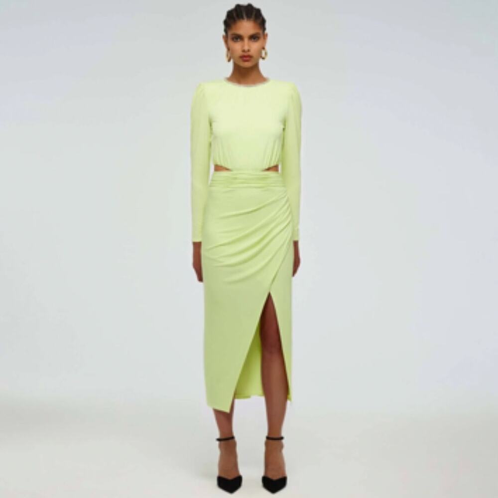 $410 NWT Self-Portrait Green Cut Out Dress Size 10